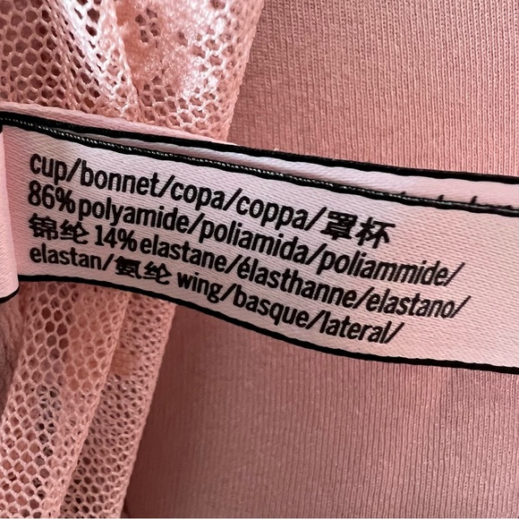 Victoria’s Secret Light Pink Lace Padded Push Up Front Closure Bra, Size 36DDD - Picture 7 of 7